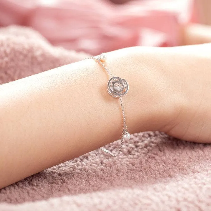 @ Symbol Dancing Diamond with Fresh Water Pearls Bracelet