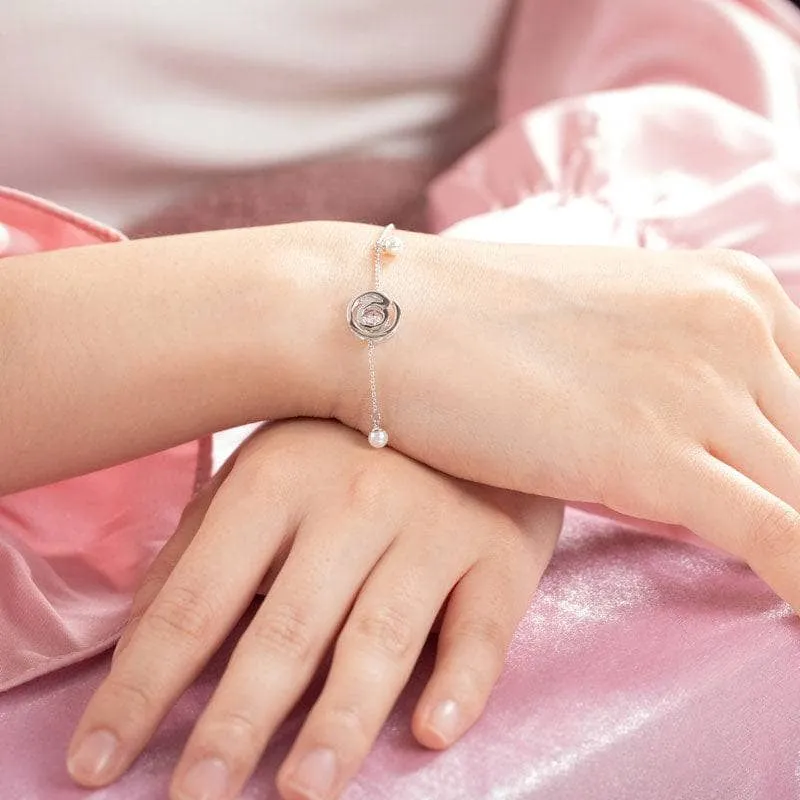 @ Symbol Dancing Diamond with Fresh Water Pearls Bracelet