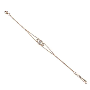 0.21Ct 14K Rose Gold Diamond Eye Bracelet
