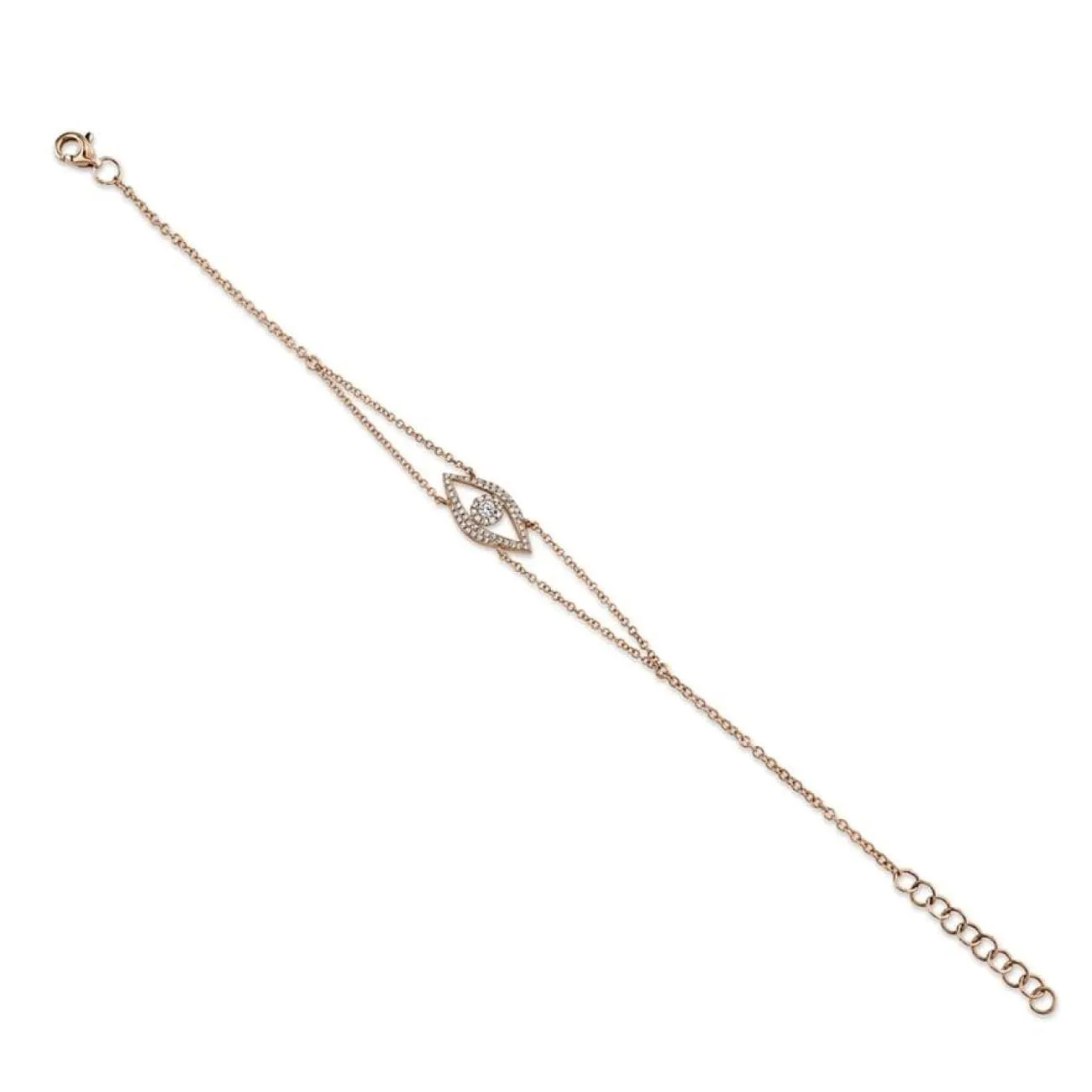 0.21Ct 14K Rose Gold Diamond Eye Bracelet