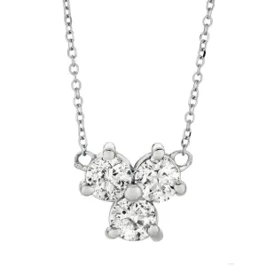0.50 Carat Natural 3 Stone Diamond Necklace 14K White Gold G SI 18'' chain
