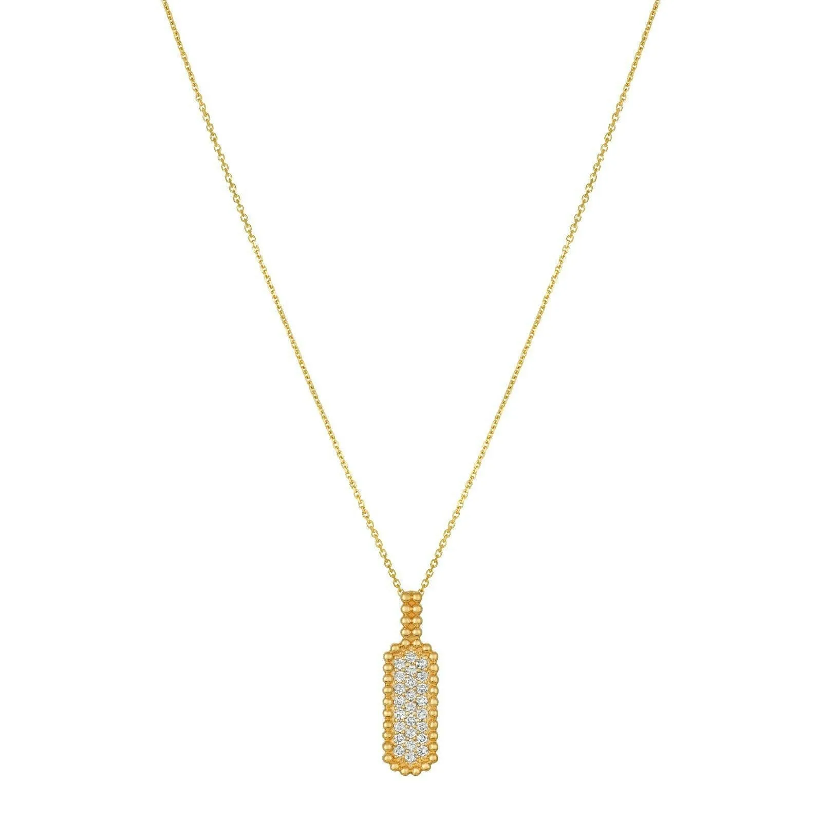 0.50 Carat Natural Diamond Necklace 14K Yellow Gold G SI Bubble Collection