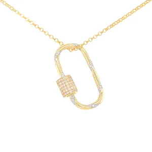0.55 Carat Diamond Lock Brevani Pendant in 14k Yellow Gold