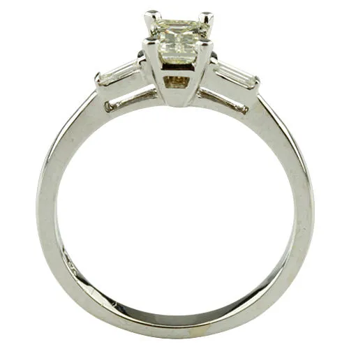 0.70 carat Three-Stone Diamond 14k White Gold Engagement Ring Size 6.75