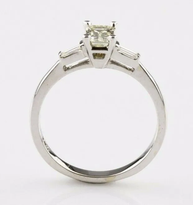 0.70 carat Three-Stone Diamond 14k White Gold Engagement Ring Size 6.75