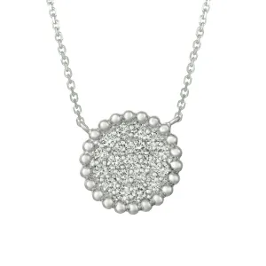 0.75 Carat Natural Diamond Necklace 14K White Gold G SI Bubble Collection