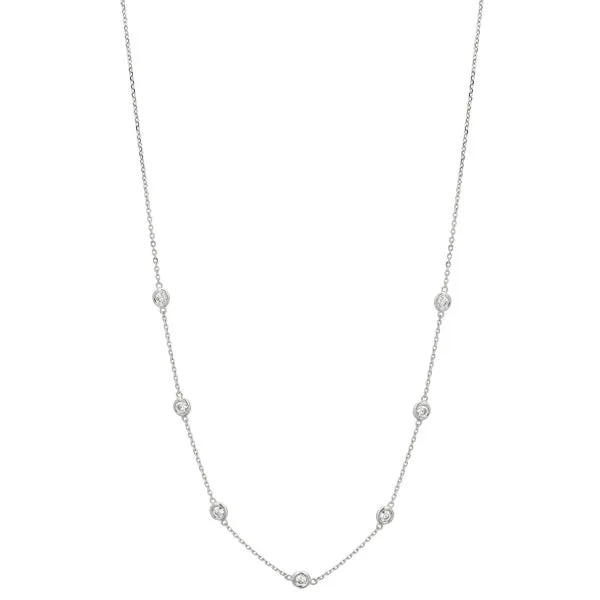 0.76 Carat Diamond by the Yard Necklace 14k White gold - 10 pointer