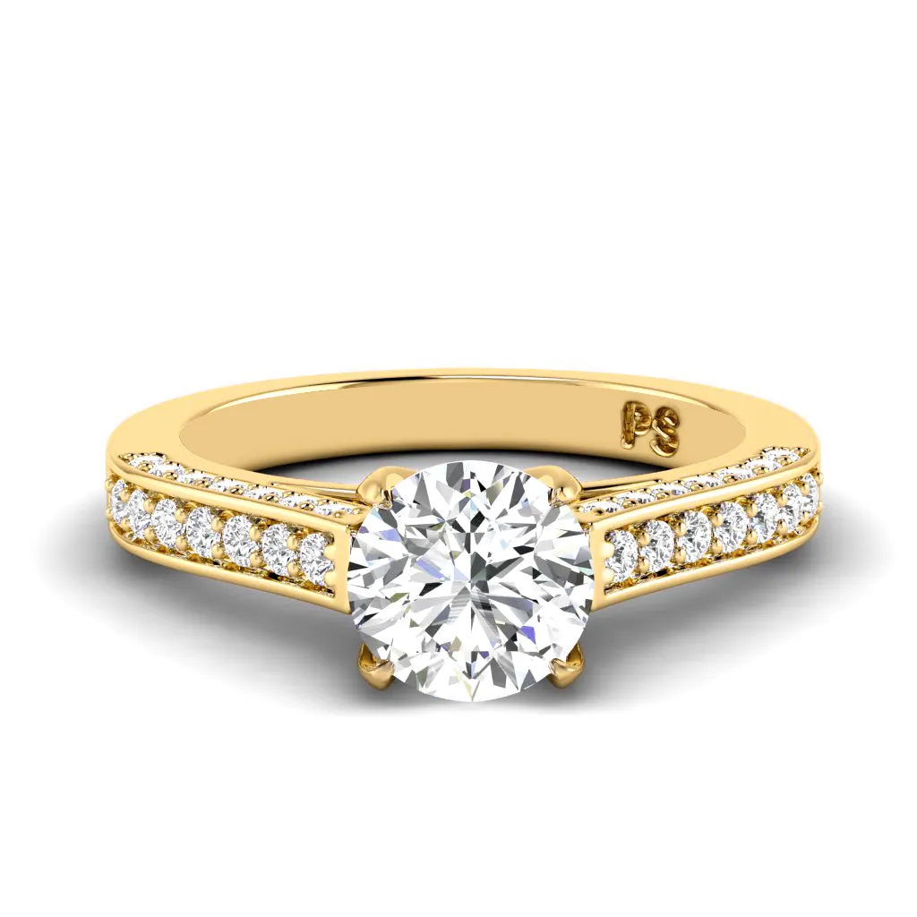 0.90-3.40 CT Round Cut Lab Grown Diamonds - Engagement Ring