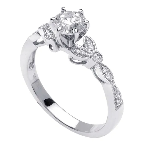 0.95ct 14K or 18K White Gold Diamond Ring