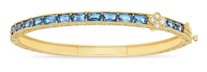 1 Cluster Ceylon Sapphire & Diamond Bangle