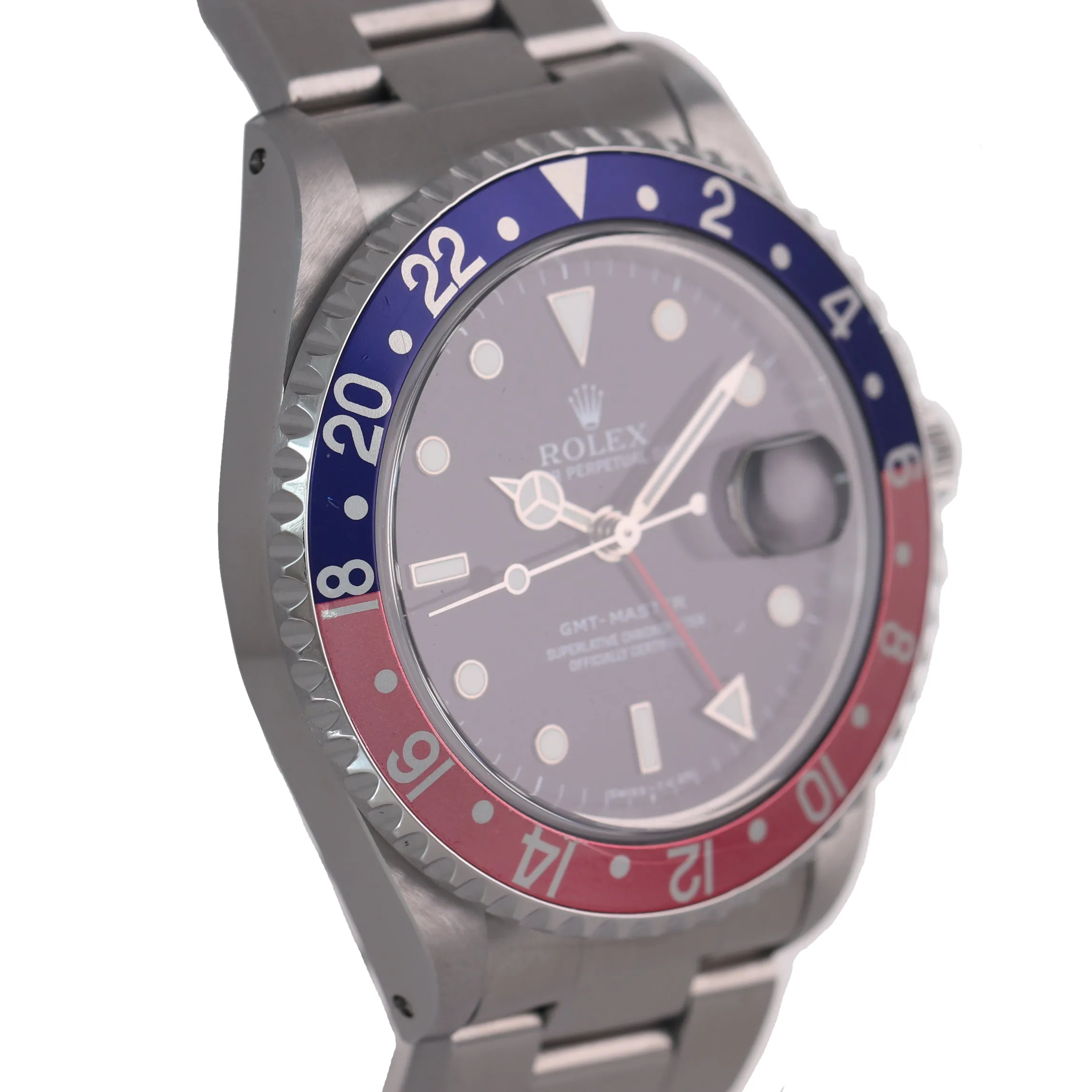 1 OWNER PAPERS Rolex GMT-Master TRITIUM Pepsi Blue Red Steel 16700 Watch Box