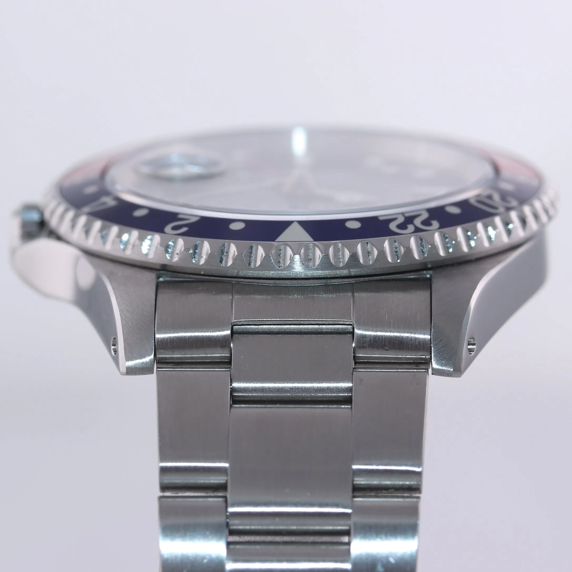 1 OWNER PAPERS Rolex GMT-Master TRITIUM Pepsi Blue Red Steel 16700 Watch Box