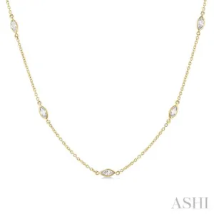 1.00 ctw Marquise Cut Diamond Fashion Necklace in 14K Yellow Gold