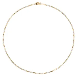 10.00 Carat Natural Diamond Tennis Necklace G SI 14K Yellow Gold 16 inches
