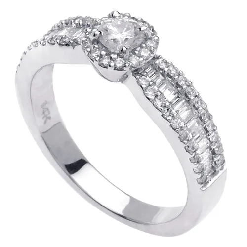 1.00ct 14K or 18K White Gold Diamond Ring