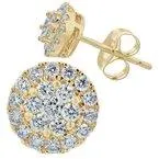 10K 0.50Ct Diamond Cluster Earrings