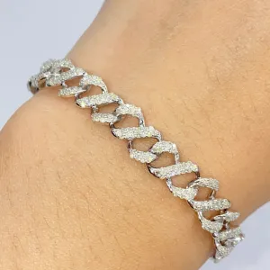 10K Iced Infinity Cuban Link Diamond Bracelet