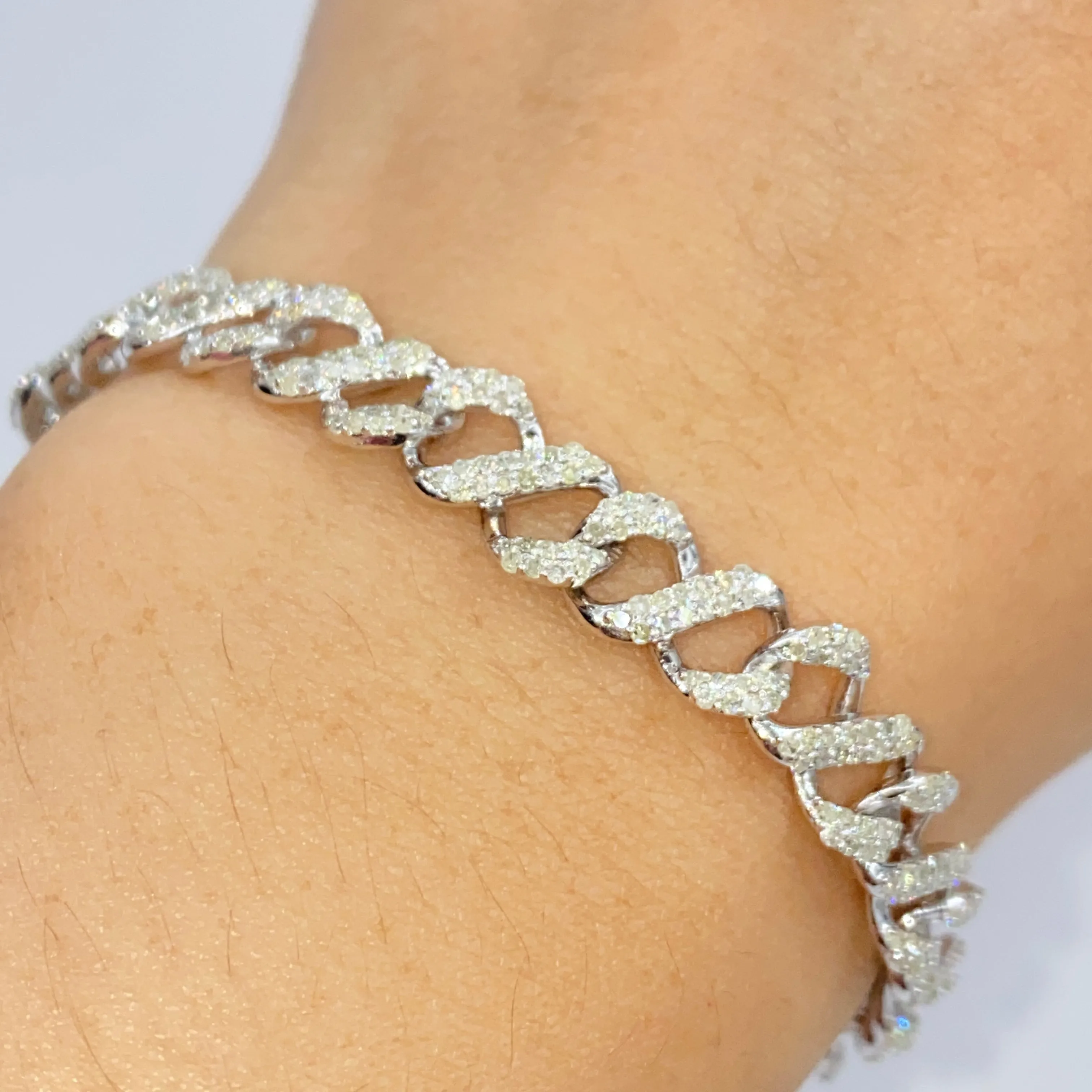10K Iced Infinity Cuban Link Diamond Bracelet