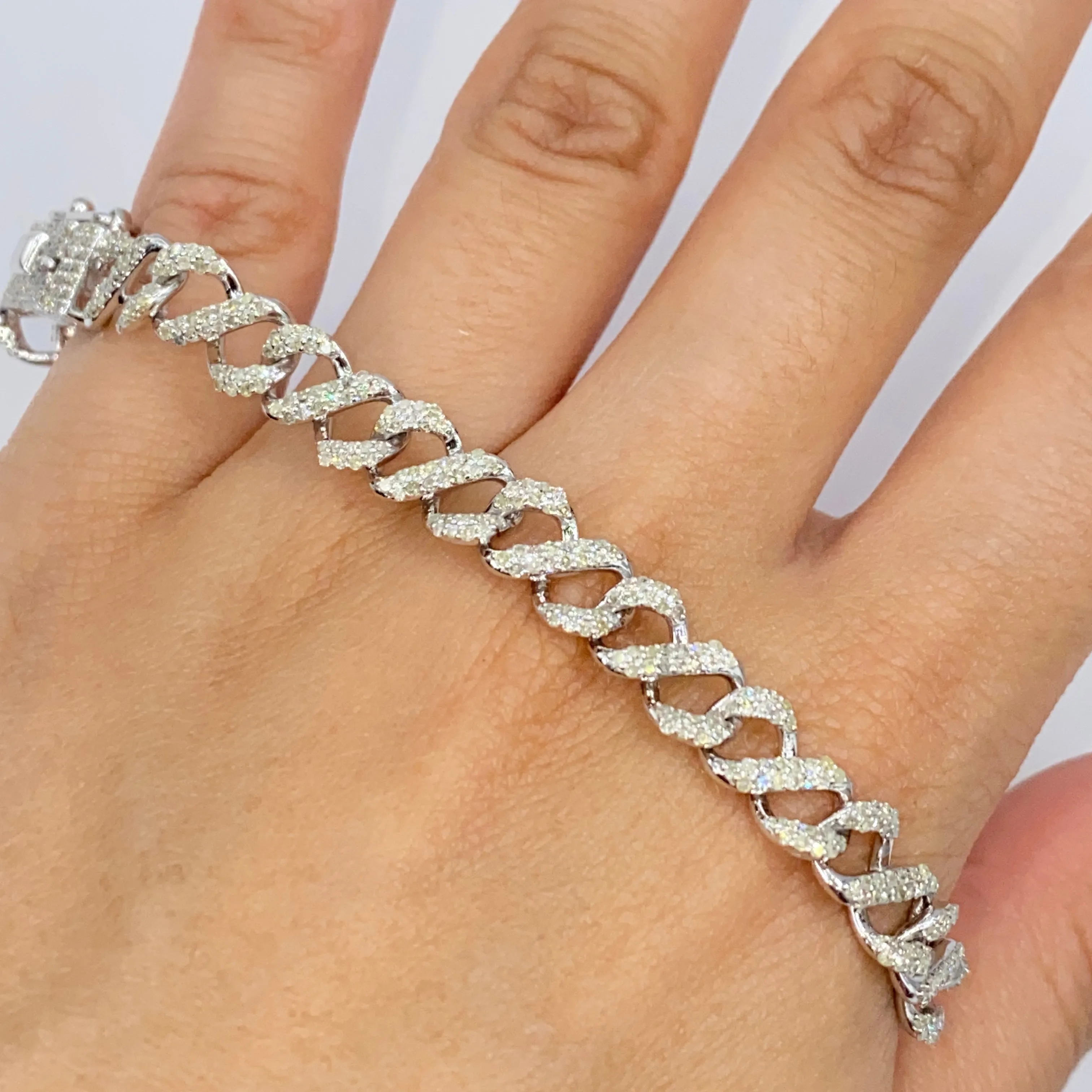 10K Iced Infinity Cuban Link Diamond Bracelet