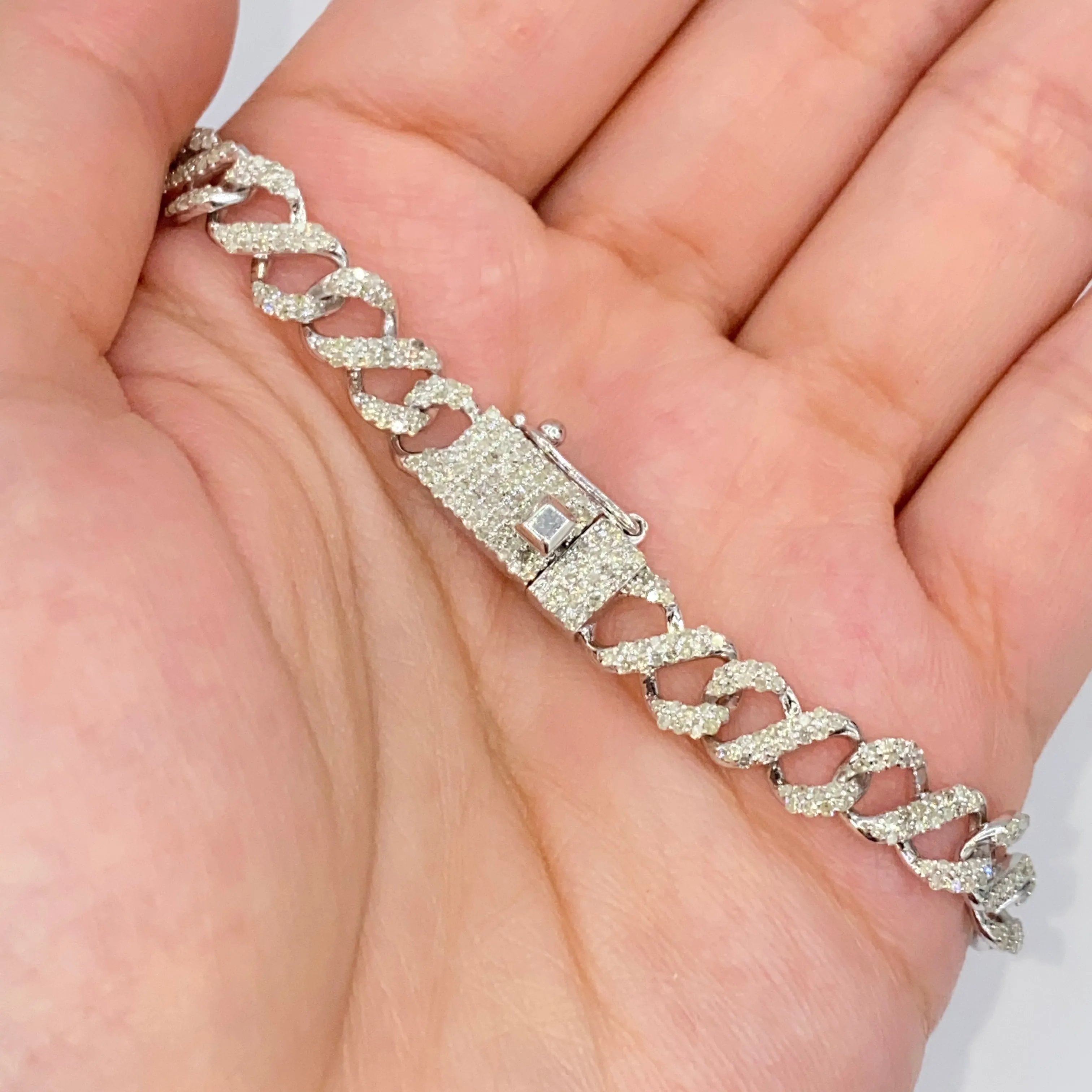 10K Iced Infinity Cuban Link Diamond Bracelet