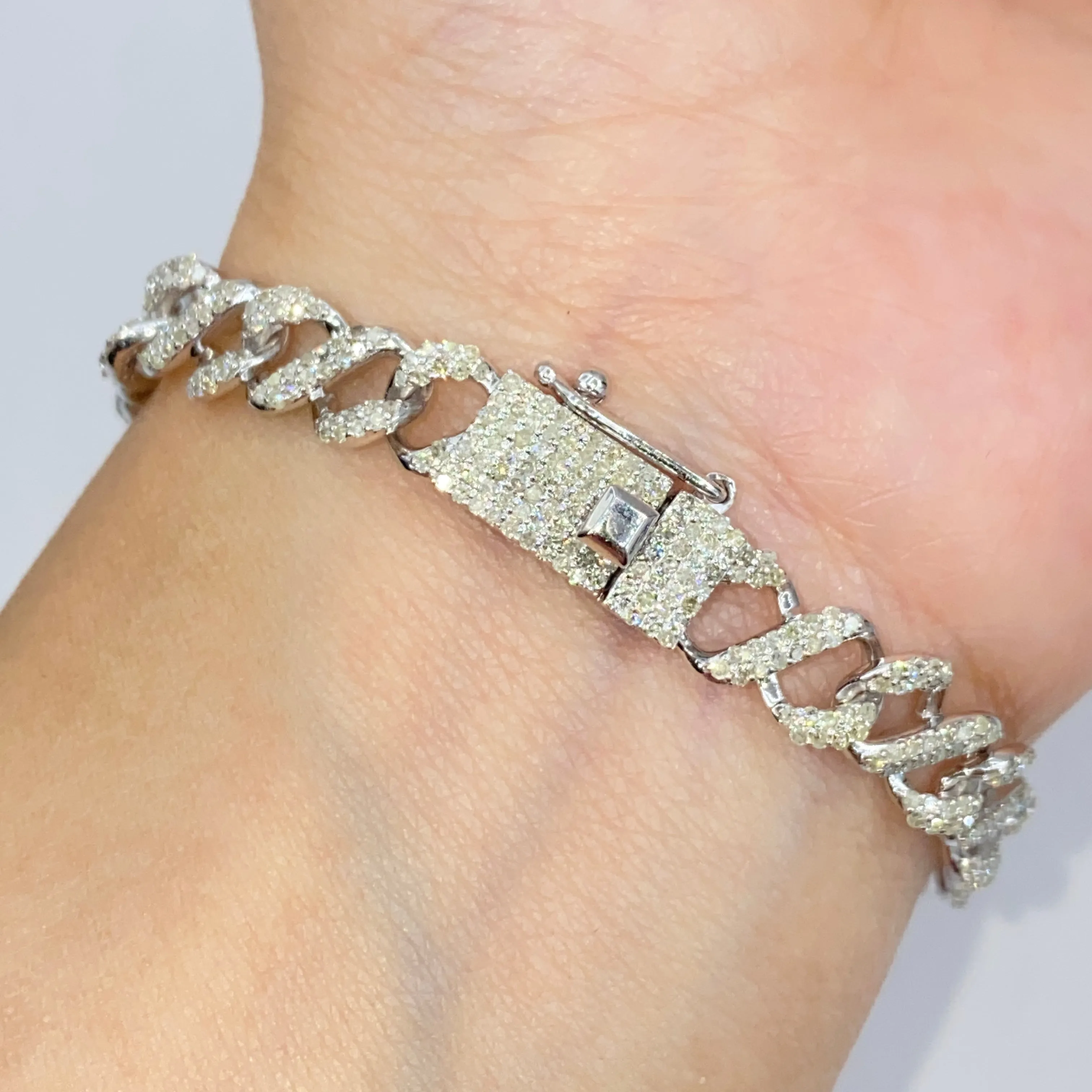 10K Iced Infinity Cuban Link Diamond Bracelet