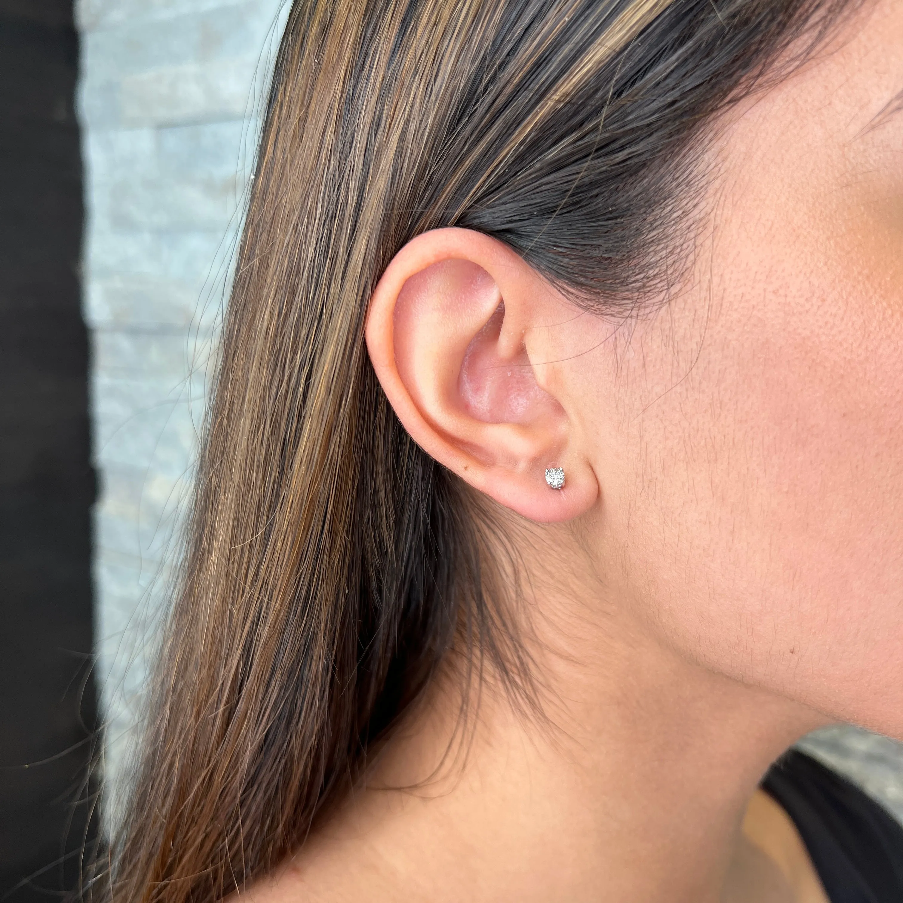 10K White Gold (0.08ct) Cluster Diamond Stud Earrings