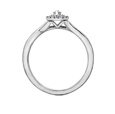 10K White Gold (0.20ct) Marquise Shaped Diamond Halo Engagement Ring