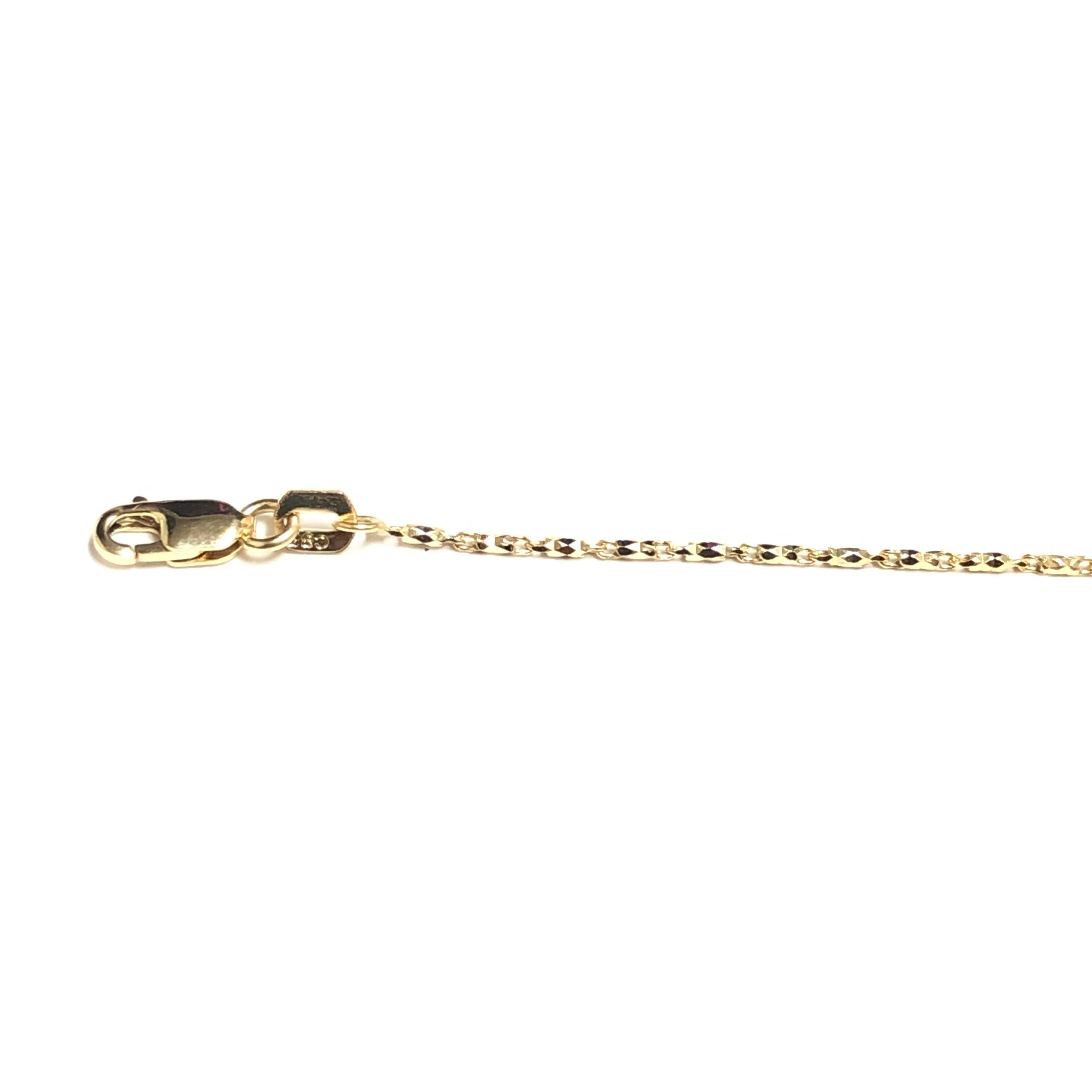 10K Yellow Gold (1.0mm) Diamond Cut Bracelet 7.5"