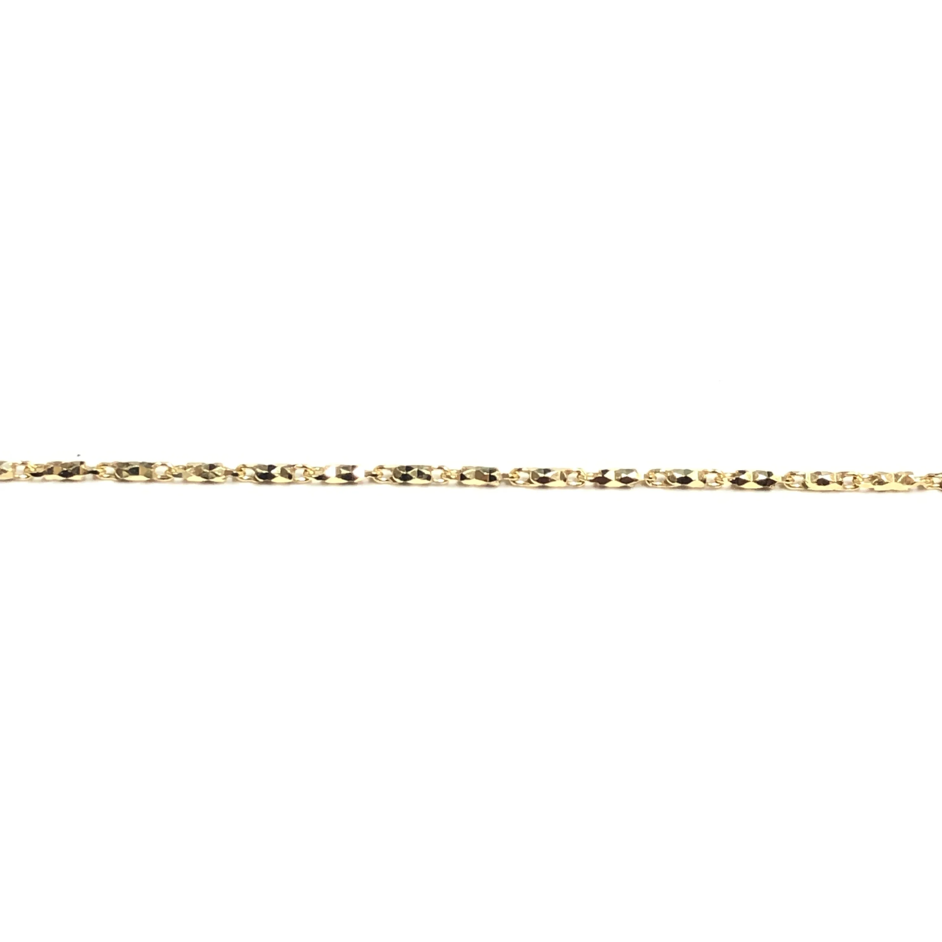 10K Yellow Gold (1.0mm) Diamond Cut Bracelet 7.5"