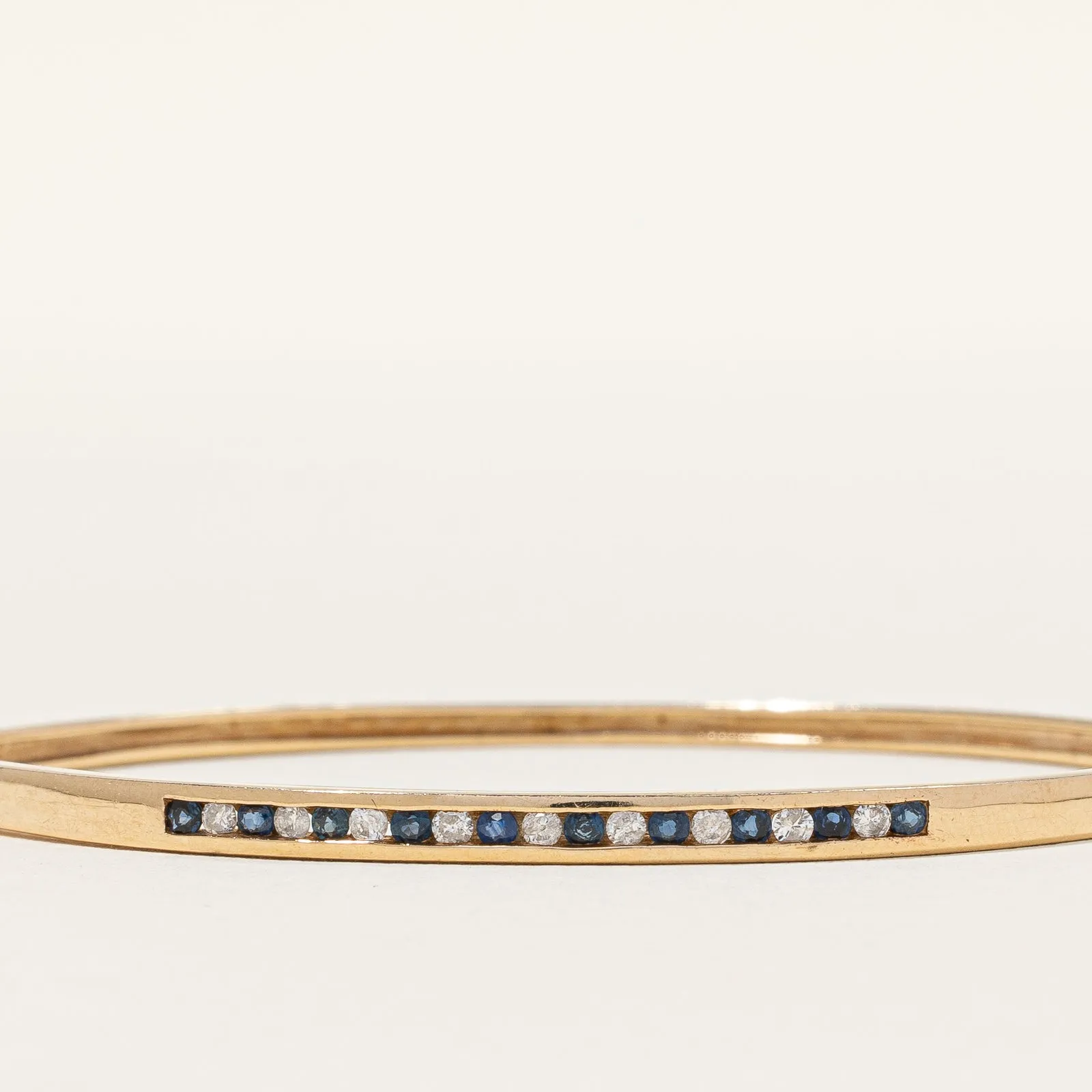 10k Yellow Gold Blue Sapphire & Diamond Bracelet | 0.41ctw, 0.24ctw | 5" |