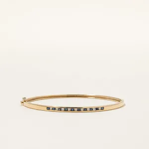 10k Yellow Gold Blue Sapphire & Diamond Bracelet | 0.41ctw, 0.24ctw | 5" |