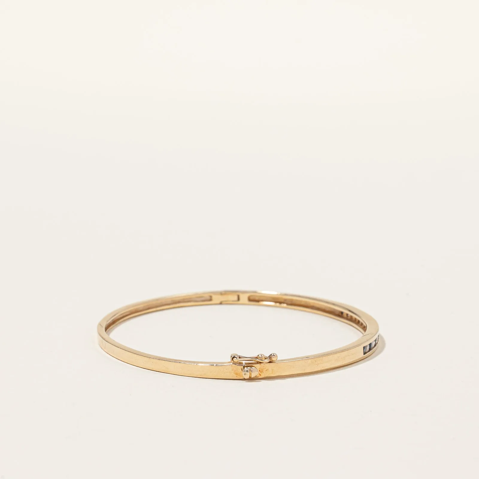 10k Yellow Gold Blue Sapphire & Diamond Bracelet | 0.41ctw, 0.24ctw | 5" |