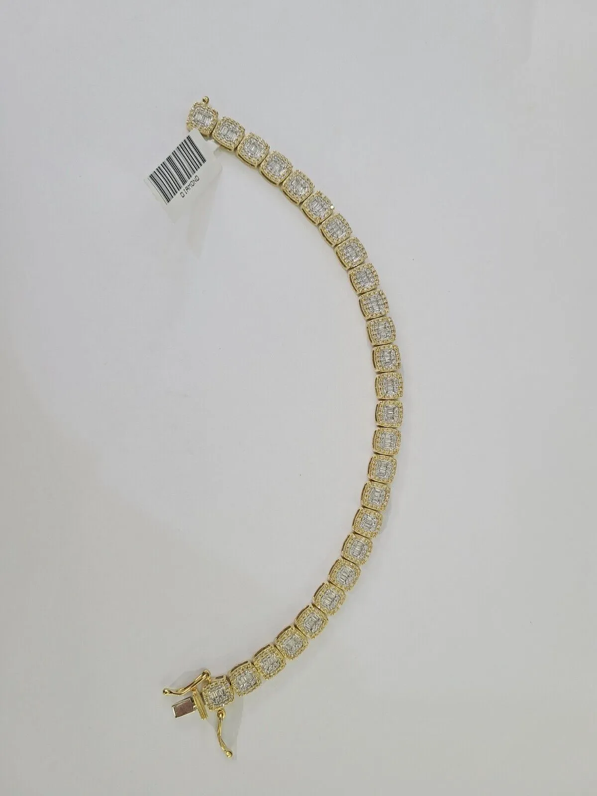 10K Yellow Gold Diamond Bracelet Women Ladies 7" REAL Genuine Gold