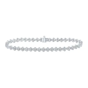 10kt White Gold Womens Round Diamond Fashion Bracelet 2 Cttw