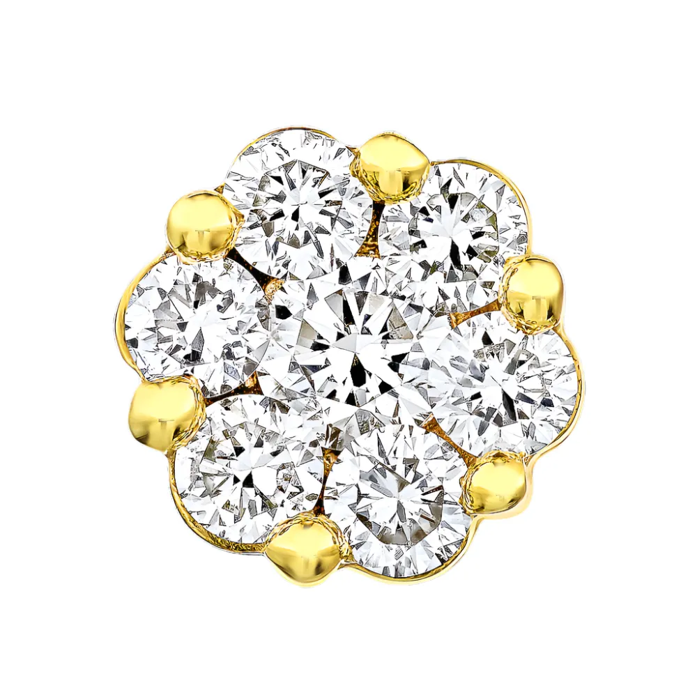1/10ctw Flower Diamond Cluster Stud Earrings