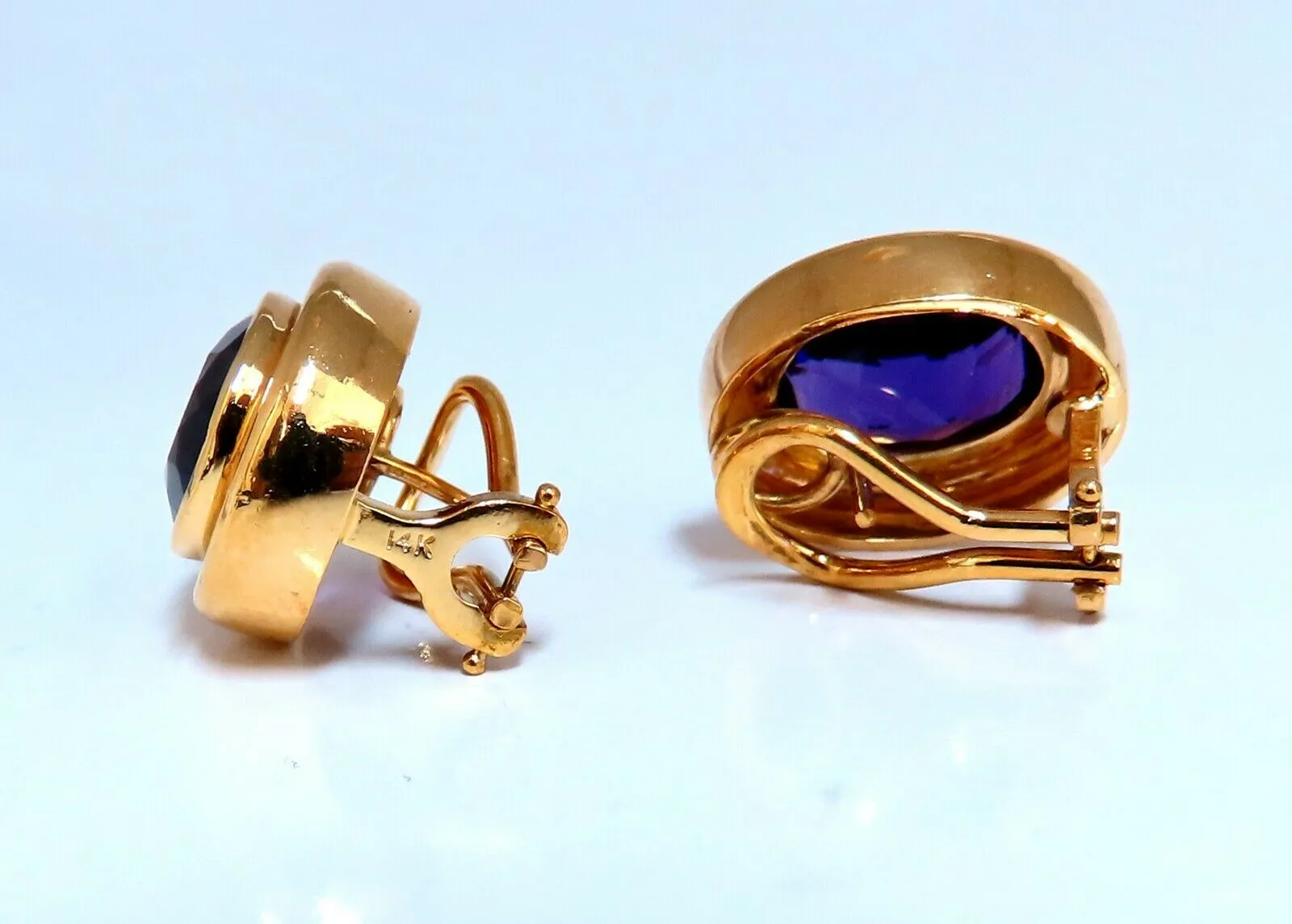 12.20 Natural Amethyst Clip Earrings 14Kt