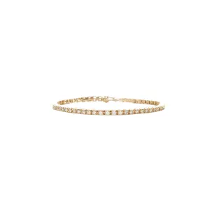 14 Karat Yellow Gold Diamond Tennis Bracelet