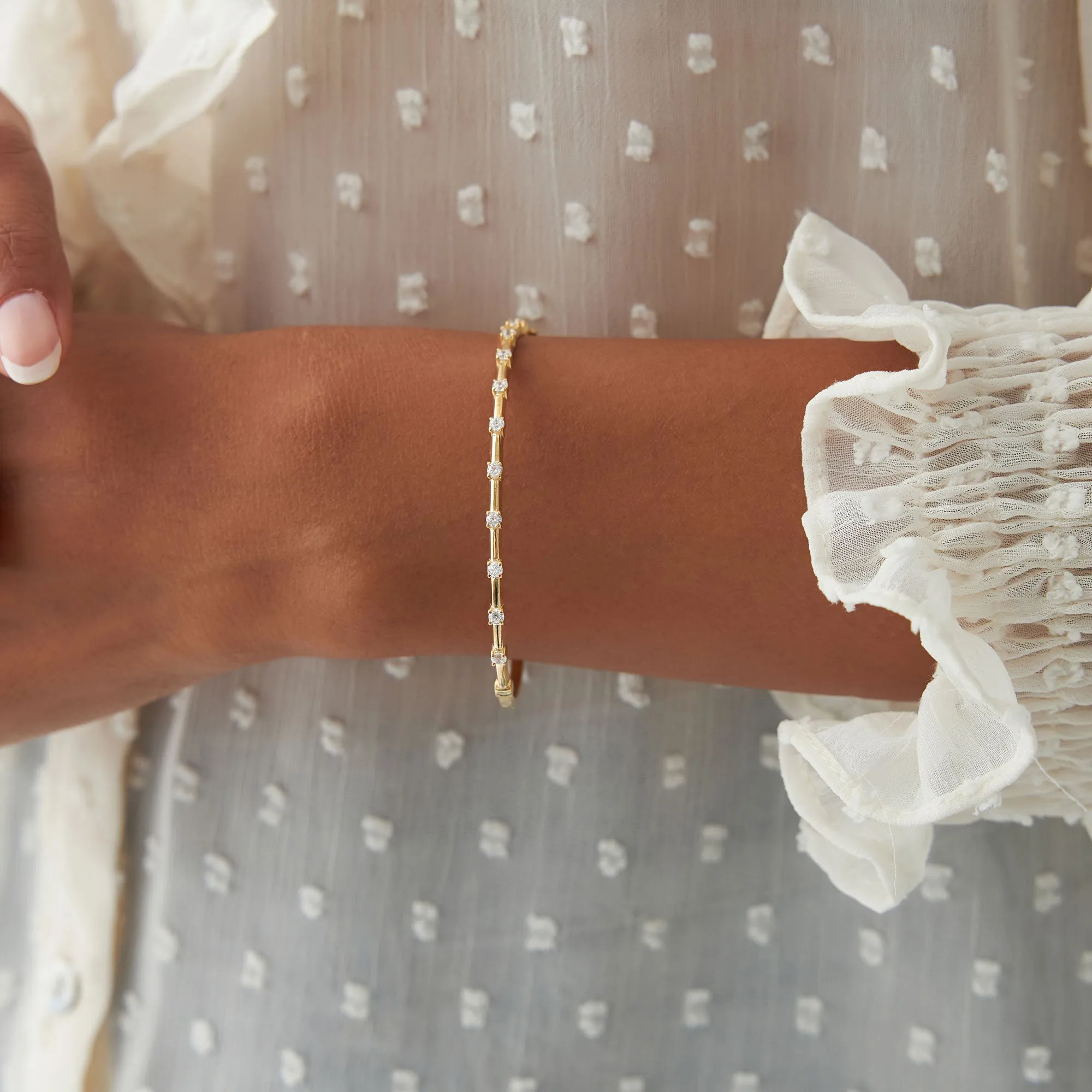 14k 0.50 ctw Diamond Bar Bangle Bracelet