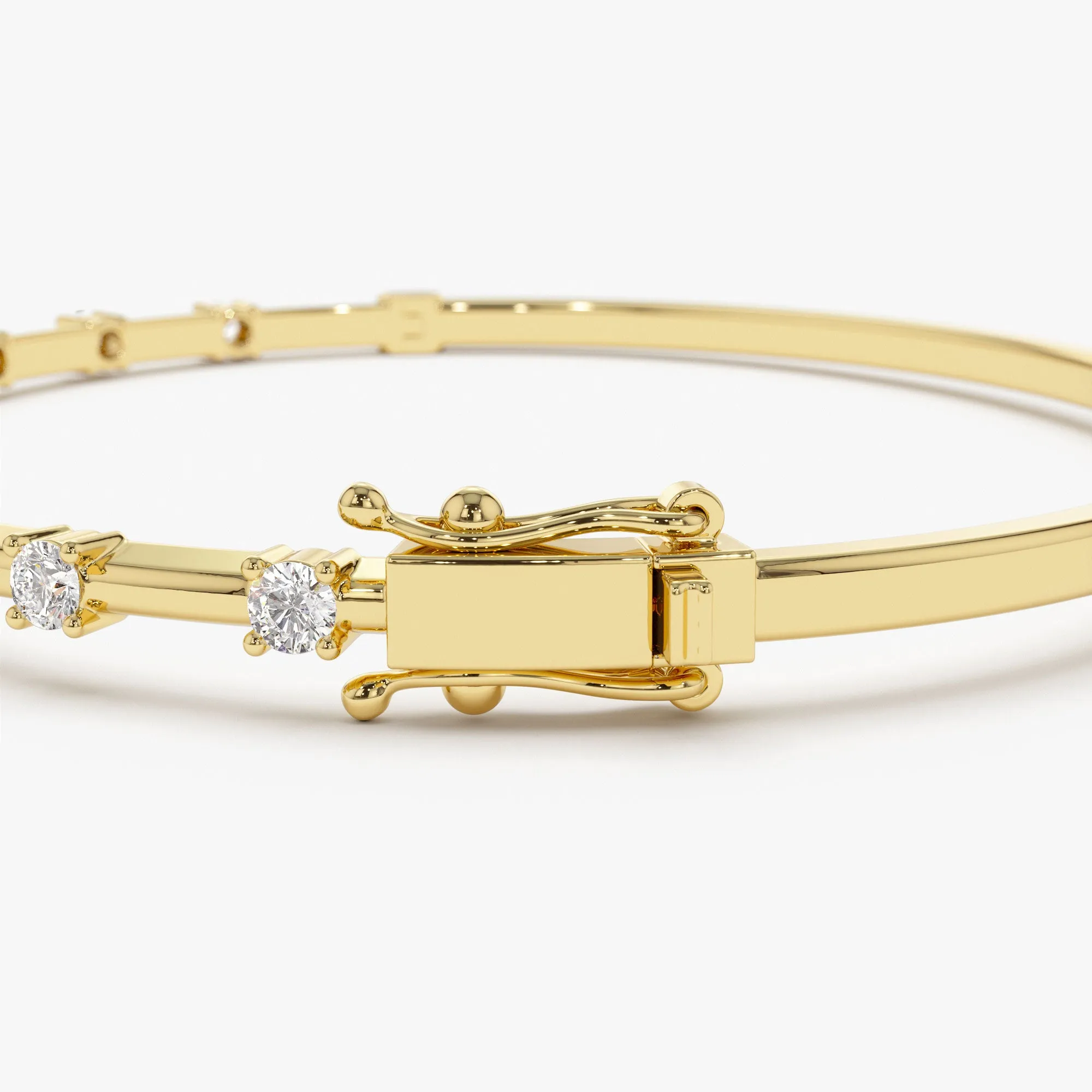 14k 0.50 ctw Diamond Bar Bangle Bracelet
