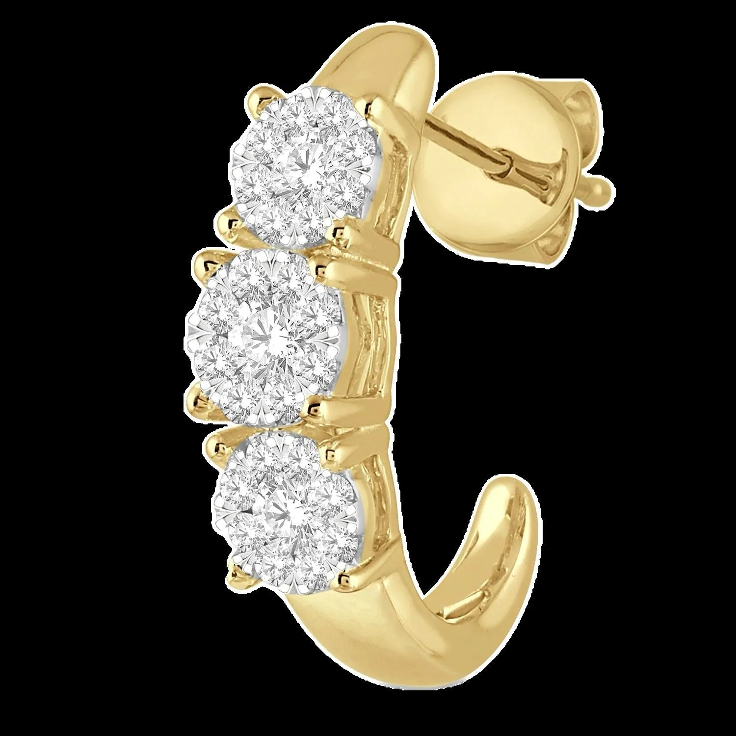 14K 0.50ct Diamond Cluster Earrings