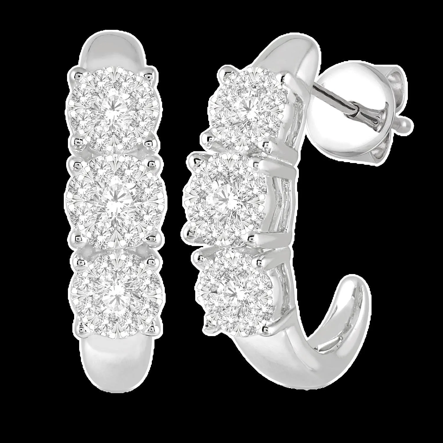 14K 0.50ct Diamond Cluster Earrings