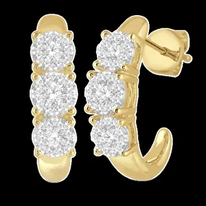 14K 0.50ct Diamond Cluster Earrings