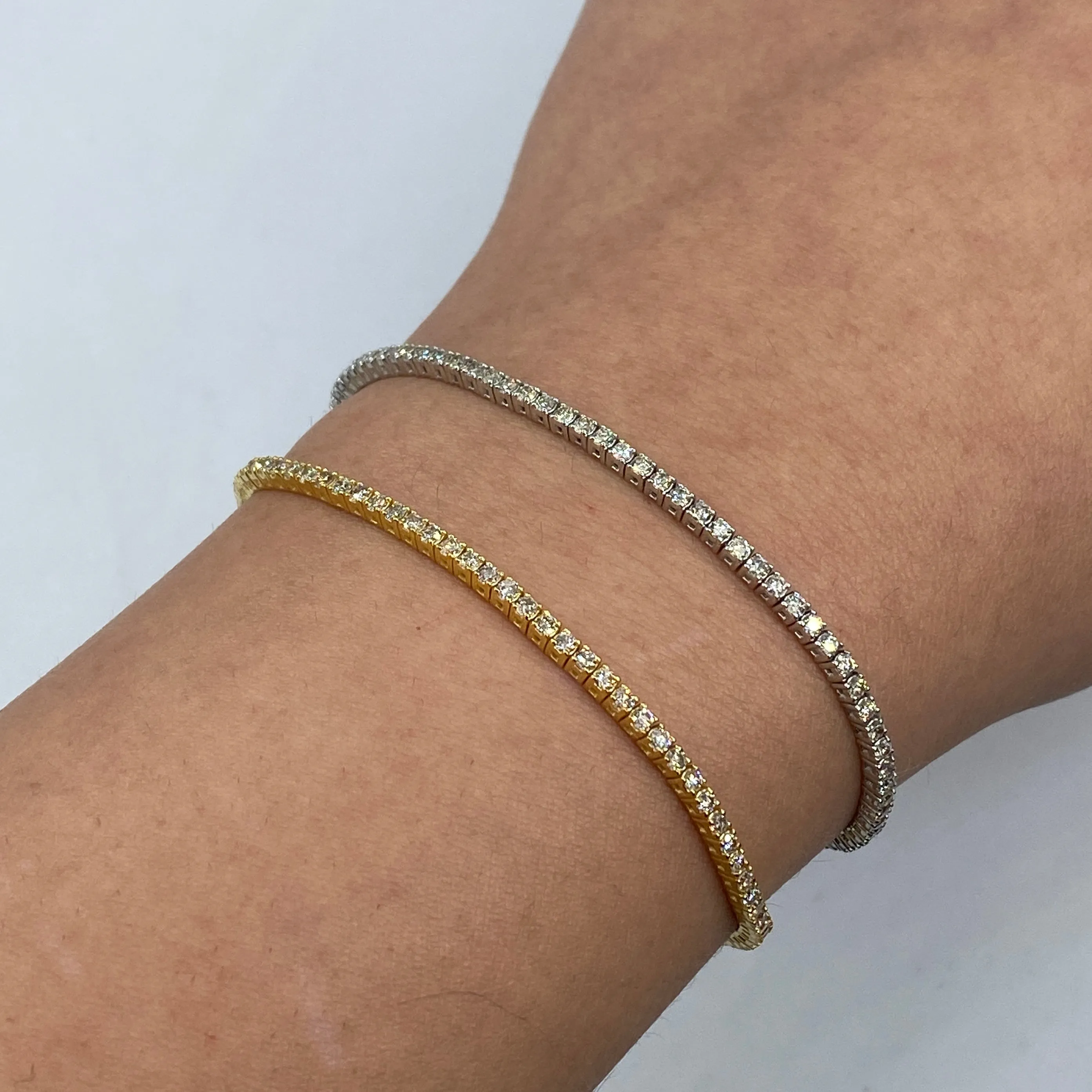 14K 2MM Diamond Tennis Bracelet 6.5-7"