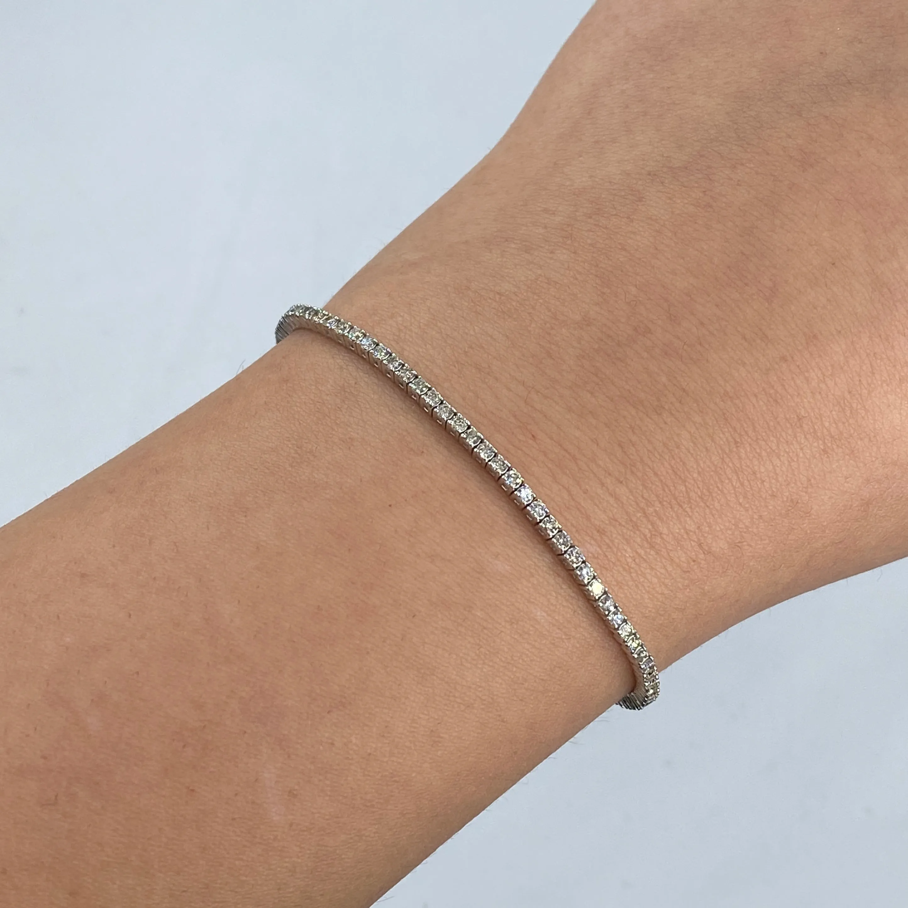14K 2MM Diamond Tennis Bracelet 6.5-7"