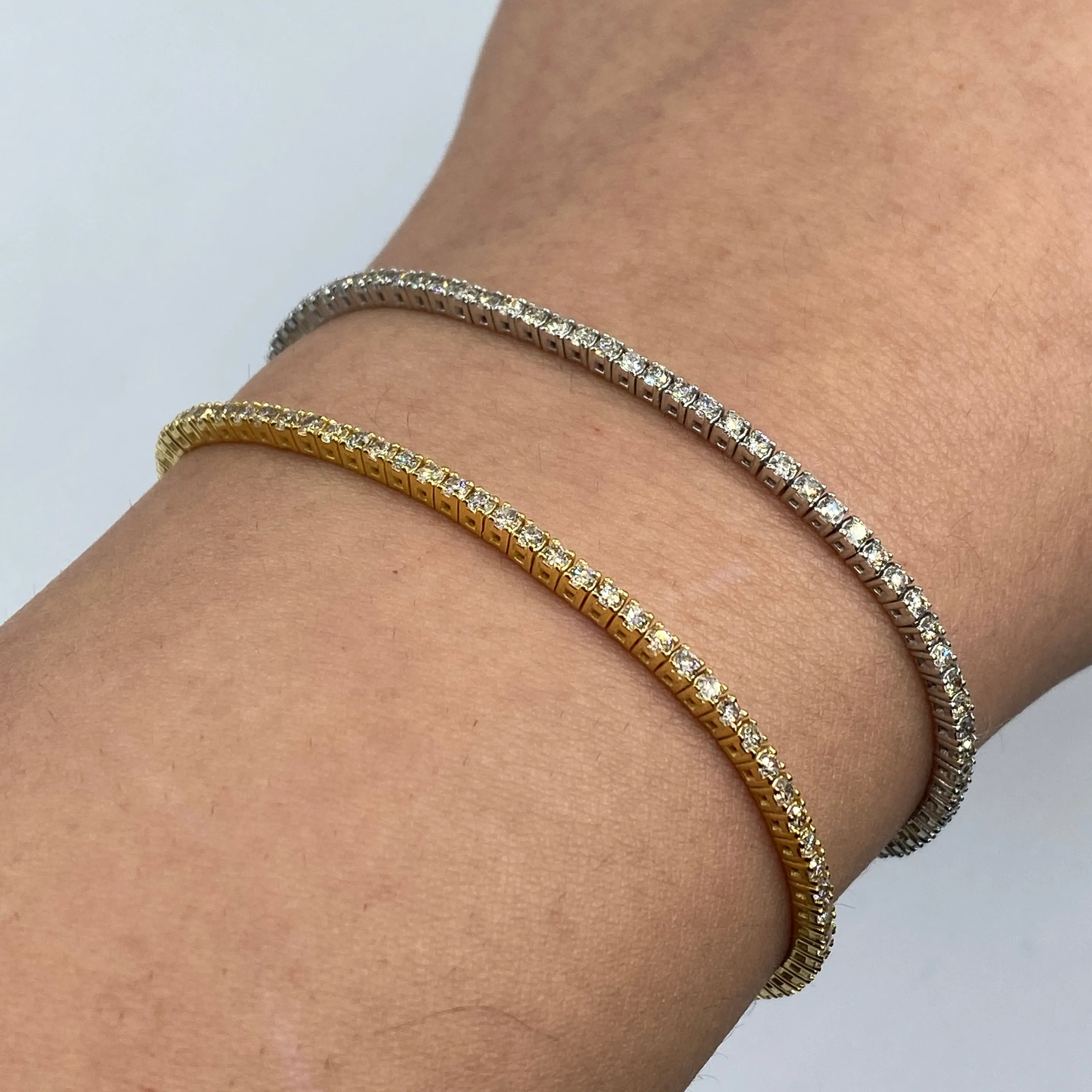 14K 2MM Diamond Tennis Bracelet 6.5-7"