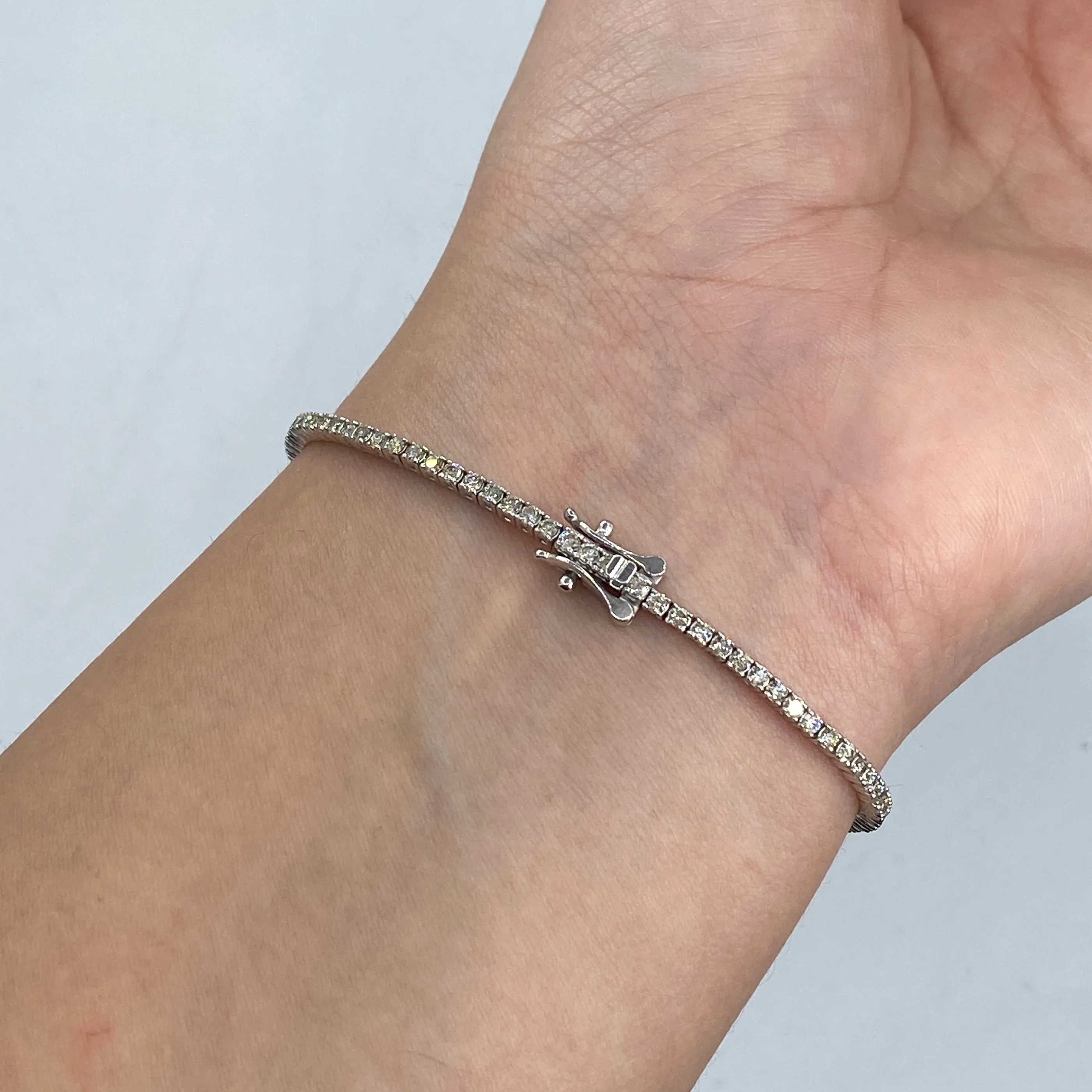 14K 2MM Diamond Tennis Bracelet 6.5-7"
