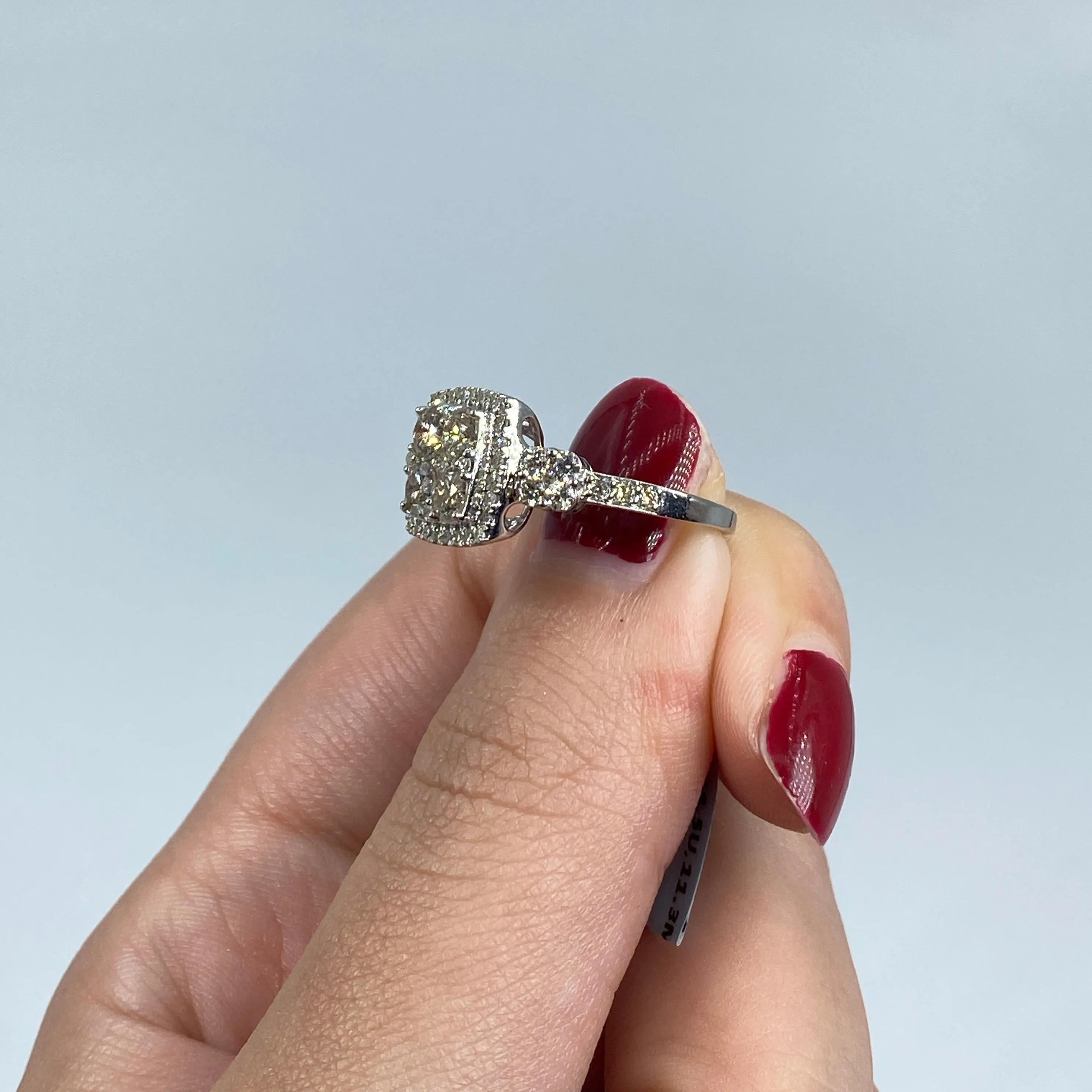 14K Admire Jumbo Halo Square Diamond Engagement Ring