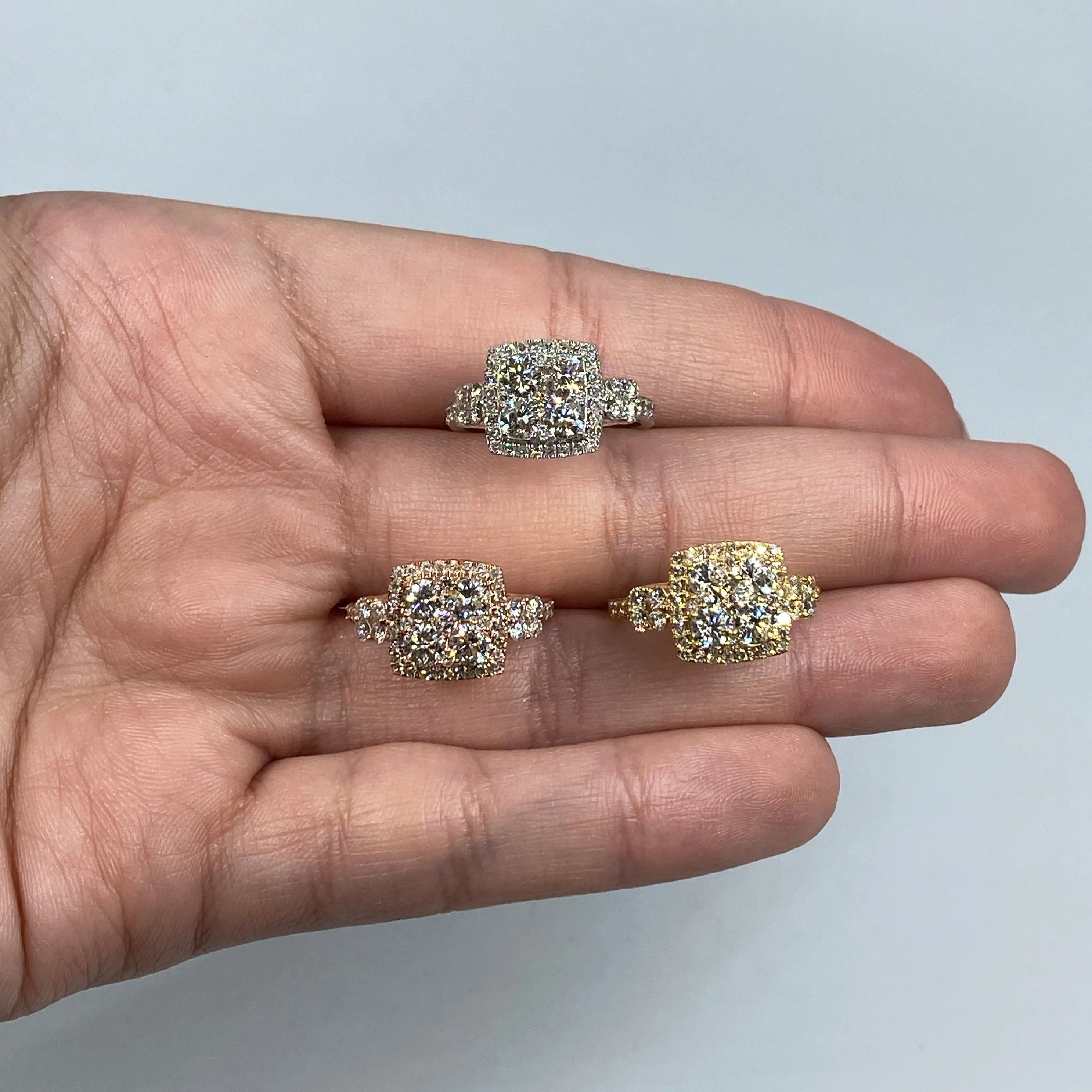14K Admire Jumbo Halo Square Diamond Engagement Ring