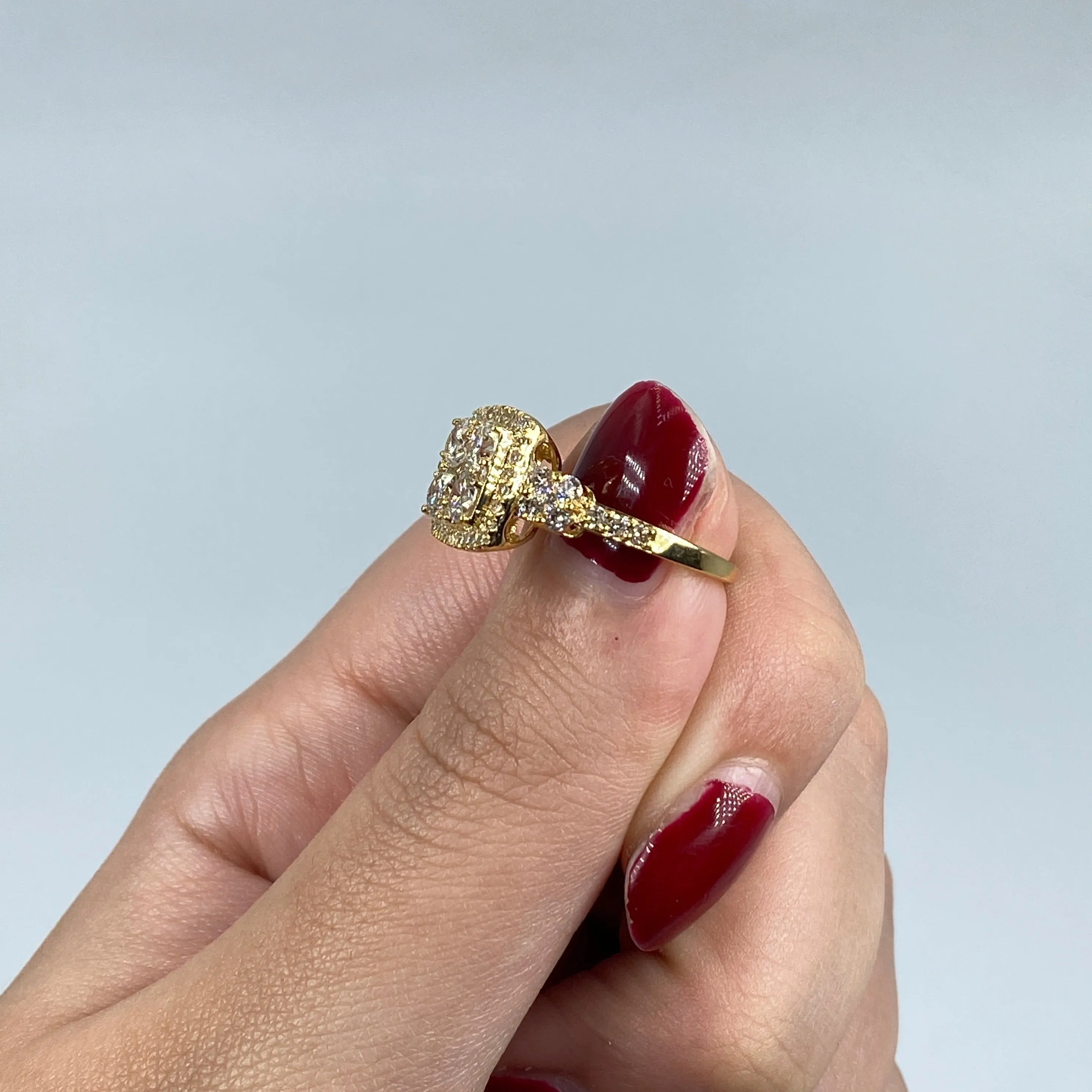 14K Admire Jumbo Halo Square Diamond Engagement Ring