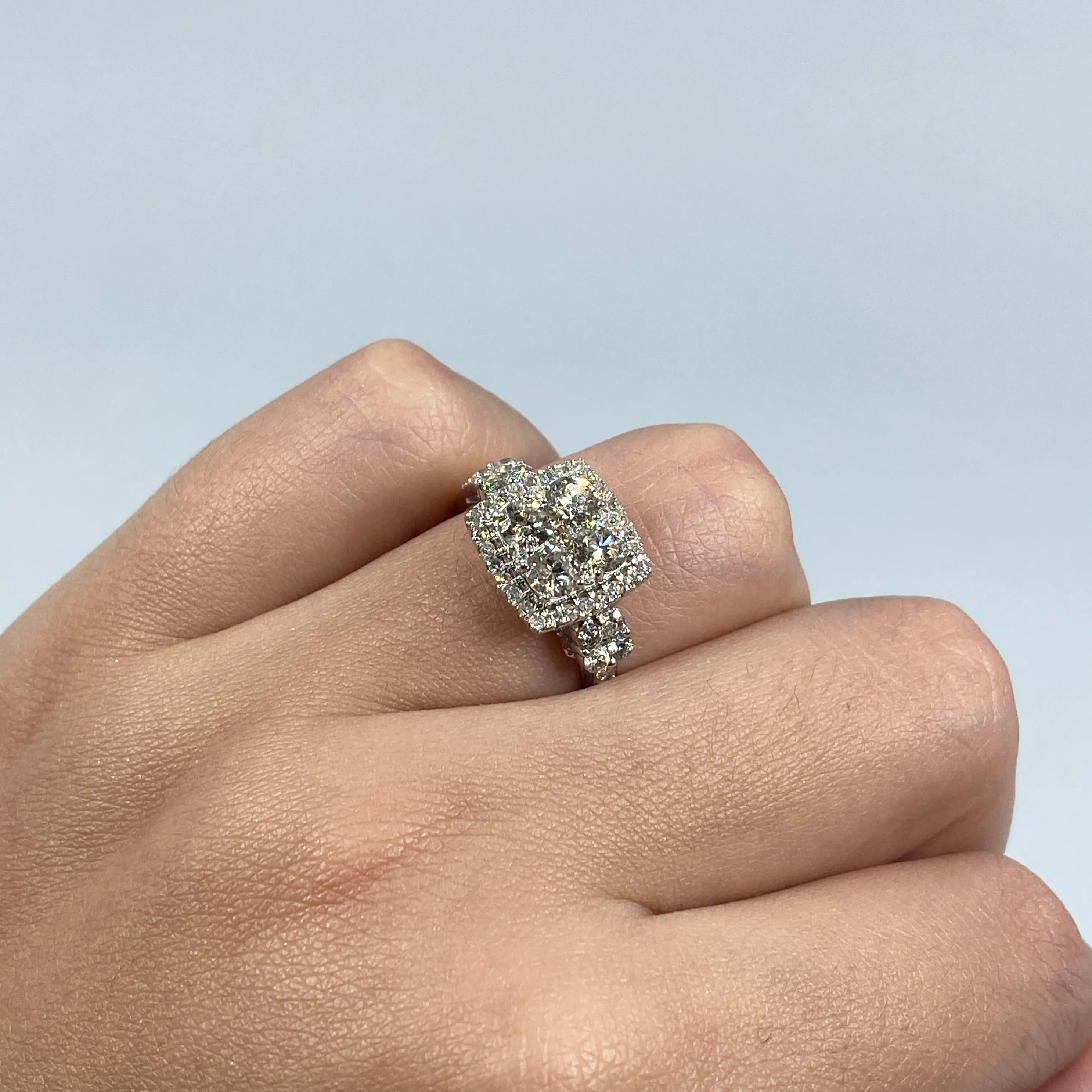 14K Admire Jumbo Halo Square Diamond Engagement Ring